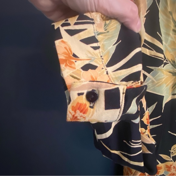 ZARA made in Morocco black shirt dress with floral detail. Size Medium. - Picture 7 of 14